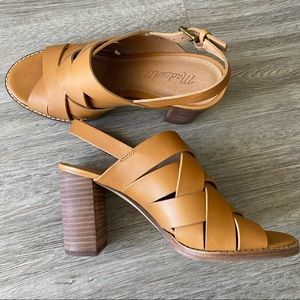 Madewell cindy sandal, desert camel, woven, sz 7